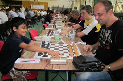 Here he is!  Akshat Chandra and IM Dejan Leskur playing Chess R2.