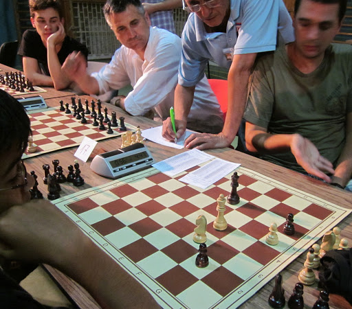 Akshat Chandra and Vladimir Klasan.  The Final Position! Chess Chief Arbiter IA Boban Milojevic signed the sheet.