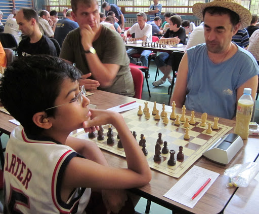 Akshat Chandra and FM Milenko Pucarevic 'Cowboy' in Chess Round 8
