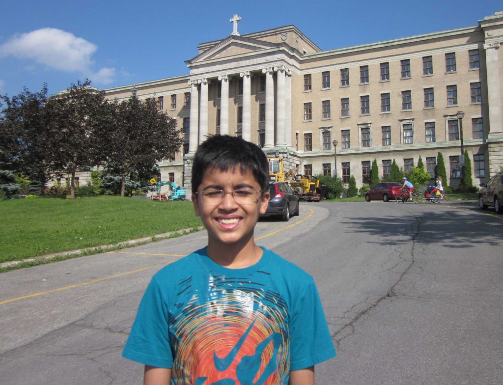 Akshat at the Collège Jean-de-Brébeuf in Montreal, which was the Chess venue