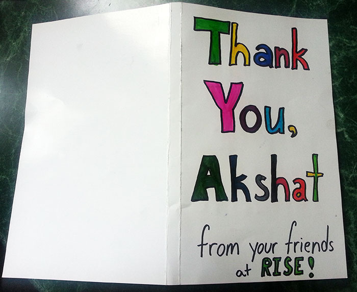 Awesome Thank You Note from RISE!